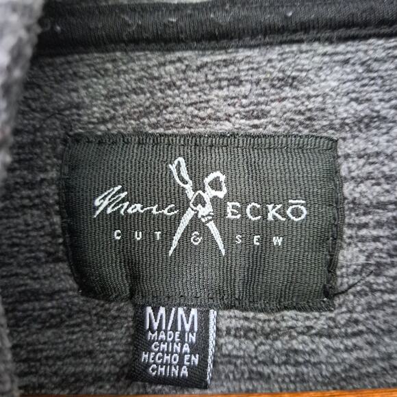 Marc Ecko Cut Sew Gray Fleece Hoodie Men's Medium - Picture 4 of 6
